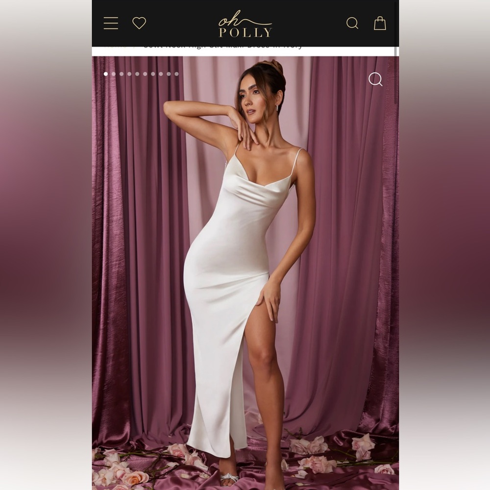 White maxi dress with slit